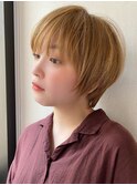 ハイトーンショート/ダブルカラー/小顔カット/似合わせカット