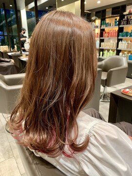 アイフィールアヴェダ 船堀店(i feel AVEDA) 【中村】ミルクティーベージュ+インナーにピンクでモテカラー♪