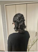 カジュアルハーフアップ