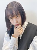 ストレートボブ_グレージュカラーボブウルフココアベージュ_8596