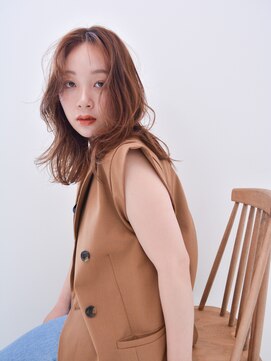 テトテ 三宮店(Tetote) 【tetote三宮】ミディアムレイヤー/ニュアンスカラー/オレンジ