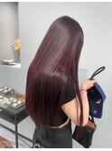ロングのボルドーカラー