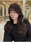 博多/福岡/韓国ヘア/前髪顔周りカット/レイヤー/透明感カラー