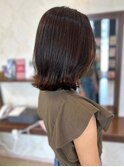 【MICHI 富田店　西村 亜矢】外ハネミディ　ブラウン