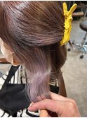 ラベンダーピンク 白髪ぼかしハイライト