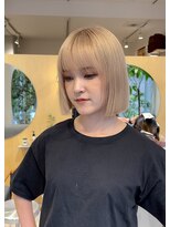 スタン 渋谷(Stam)&nbsp;ナチュラルブロンドボブカット冬カラー透明感ブリーチ渋谷駅
