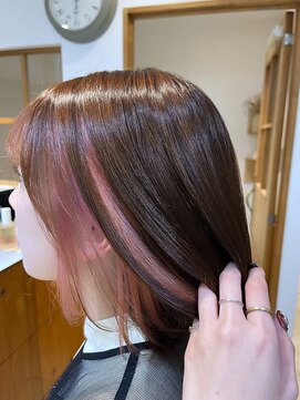 ネオリーブニコ 大井町店(Neolive Nico) ブリーチ2回で作るペールピンクのインナーカラー