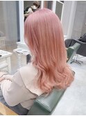 ピンクベージュ透明感カラー