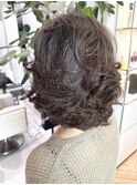 エアウェーブパーマ大人ミディアムヘアふんわりパーマ