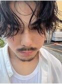 20代30代◎夏向けフェザーパーマ×センターパート