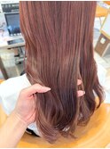 セミロング/巻き髪スタイル/水素カラー/艶感/艶髪/透明感