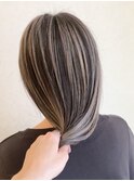  バレイヤージュグレージュハイライトダブルカラーケアブリーチ