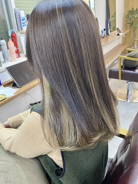 ランプ(Lamp) くびレイヤー グレーベージュ 白髪染め 白髪ぼかし 髪質改善