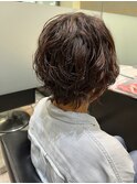 ショートボブ×スパイラルパーマ