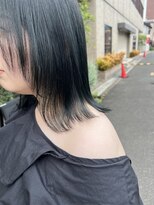 へアサロンアンドカフェガーデン(hair salon&cafe GARDEN)&nbsp;顔周りレイヤーボブ/ブリーチなしブルーブラック