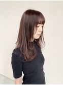 【今っぽ韓国風ヘア】ヨシンモリセミロング  violet  pink