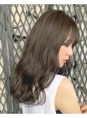 オリーブグレージュ/暗め/透明感カラー/髪質改善トリートメント
