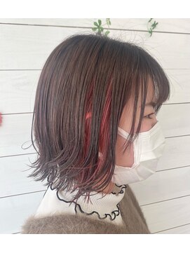 フレア 心 武庫之荘(flare) インナーカラー＊イルミナカラー＊レッドピンク