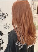 ロングオレンジブラウンカラーブリーチ
