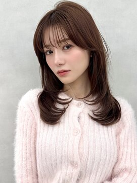 アッシュ 茗荷谷店(Ash) 顔まわりレイヤー×透明感ブラウン