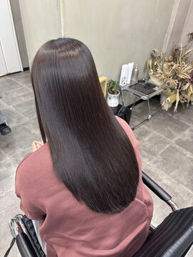 ファビ 渋谷(Fab) くびれヘア/暗めカラー/アプリコットオレンジ/縮毛矯正