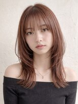 ノア 三宮店(NOA) 【NOA】透明感ピンクブラウン×くびれミディレイヤー