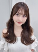 大人ガーリー前髪カット似合わせカットロング_ba565512