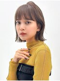 【over hair】グレーベージュ×切りっぱなしボブ