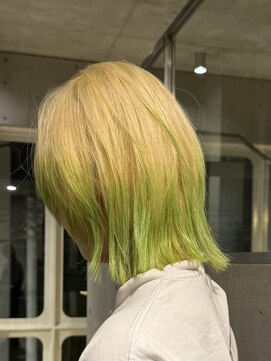 ヲタク 渋谷 代官山 恵比寿(wotaku.) 抜きっぱなしブロンド裾カラーエンドカラーデザインカラーウルフ