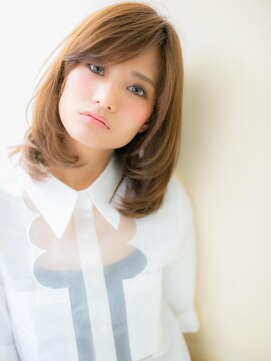 ブルー(BLUE) *CUORE水戸*斜めバング&インナーカラーのワンカールボブディ”b