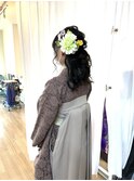 袴着付けとロングヘアアレンジ【ヘアセット/袴/立川/立川南】