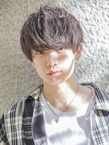 小久保☆マニッシュ短髪パーマサファイアブルーカーキベージュ