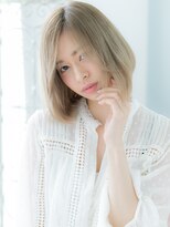 ドクターズサロン LAB 小山店&nbsp;外国人風透け感ハイトーンカラー前下がりボブf小山20代30代40代