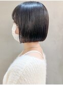 黒髪ボブ前髪×ヘルシースタイル【横浜】