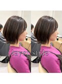 中川　前髪カット顔まわり似合わせ外ハネくびれレイヤーミディ
