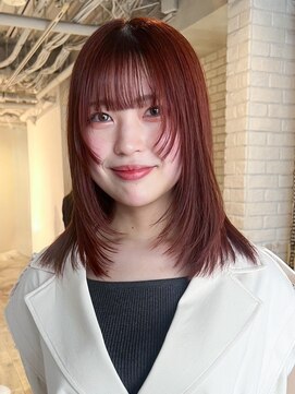 アイティーバイアルバム 八王子店(IT by ALBUM) ピンクヘアー秋色小顔ウルフレイヤーロング_ba502891