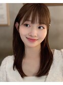 韓国レイヤーカットで垢抜け小顔カット/前髪なし/恵比寿