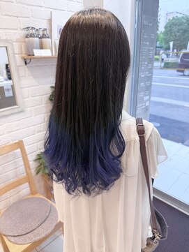 デイジー インデックスヘア 大島店(DAISY index hair) 江東区大島亀戸【ウルフレイヤーカット×ネイビーブルーカラー】