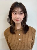 大人可愛いココアブラウン/バタフライカット/ハッシュカット2
