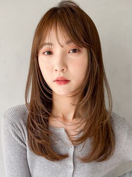 キリ 表参道(kyli) 艶感イメチェン前髪ココアベージュ黒髪小顔オリーブグレー