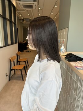 切りっぱなしボブ/外ハネ/大人可愛い/髪質改善/トリートメント