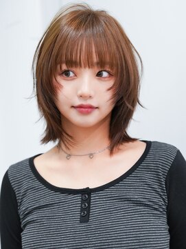 アルバム 銀座(ALBUM GINZA) 前髪カット顔周りレイヤーくびれミディココアベージュ_F1187