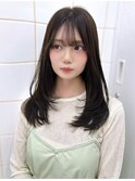 【thisis】オリーブベージュ/韓国風/レイヤーカット