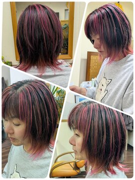 クリア 美容室 派手髪☆ピンク