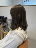 25. 内巻きストレートミディアム/ダークブラウン/ボブ