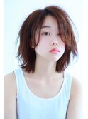 レイヤーミディ/レイヤーカット/ナチュラルロブ/20代30代40代