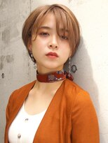 アトリエ フェム(atelier.fem)&nbsp;atelier.fem 透け感ベージュ×ニュアンスマニッシュショート