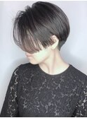 【morio 原宿】黒髪ハンサムショート 前髪なし 襟足刈り上げ