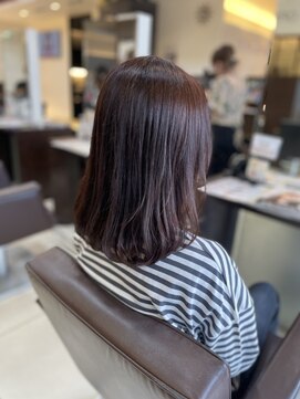 フォルテ 草薙店 切りっぱなしボブ エアリーロング 美髪 ピンクブラウン