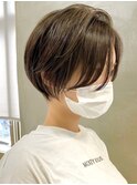 イメチェンハッシュカット似合わせカットレッドブラウン市川